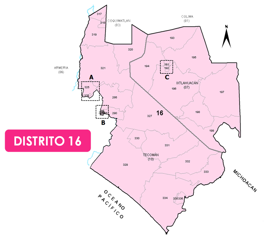 Mapa del Distrito 16